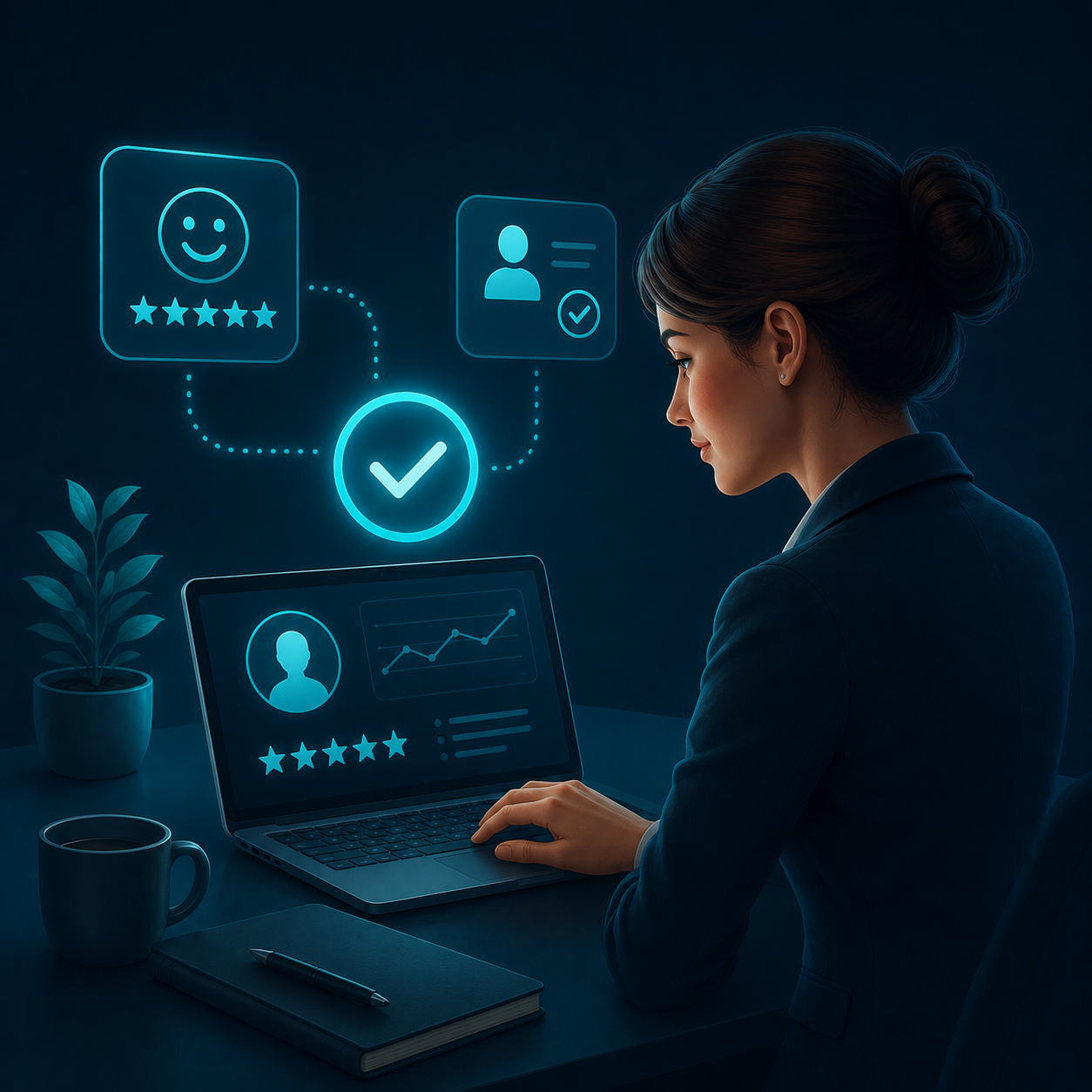 Illustration suivi et satisfaction